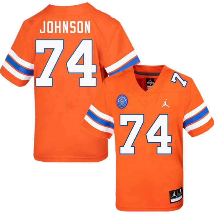 Fred Johnson Florida Jersey,Florida Gators #74 Fred Johnson Jersey Youth Uniforms-Throwback Orange